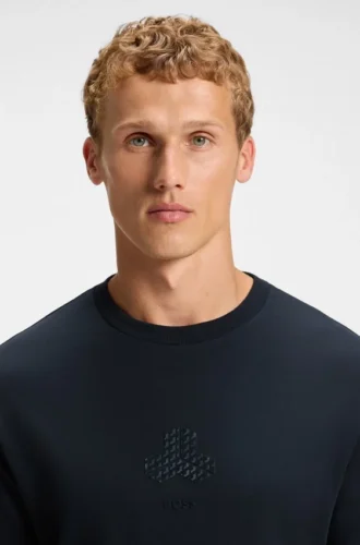 Tonal-artwork T-shirt in interlock cotton