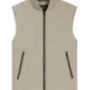 Tonal-binding gilet with water-repellent finish