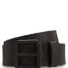 Tonal-buckle belt in Italian leather