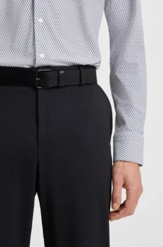 Tonal-buckle belt in Italian leather