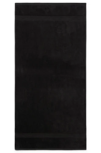 Tonal-logo black bath towel in Aegean cotton