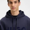Tonal-logo hoodie in cotton terry