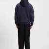 Tonal-logo hoodie in cotton terry