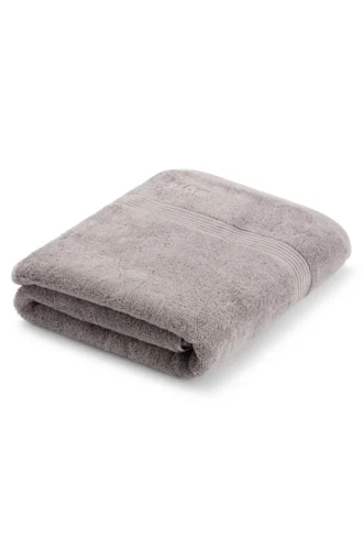 Tonal-logo silver bath sheet in Aegean cotton