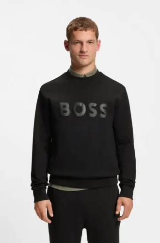 Tonal-logo sweatshirt in stretch cotton