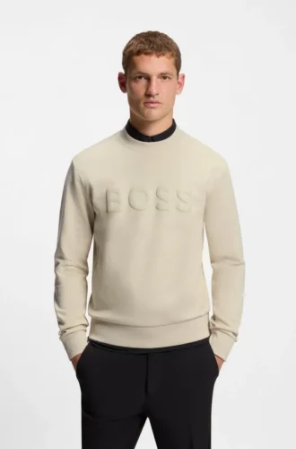 Tonal-logo sweatshirt in stretch cotton