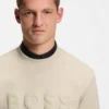Tonal-logo sweatshirt in stretch cotton
