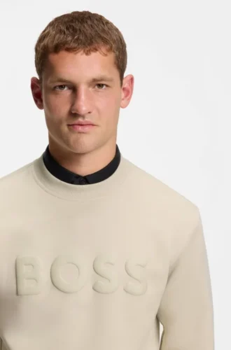 Tonal-logo sweatshirt in stretch cotton