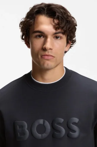 Tonal-logo sweatshirt in stretch cotton