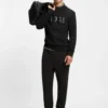 Tonal-logo sweatshirt in stretch cotton