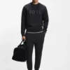 Tonal-logo sweatshirt in stretch cotton