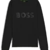 Tonal-logo sweatshirt in stretch cotton