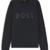 Tonal-logo sweatshirt in stretch cotton
