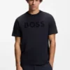Tonal-logo T-shirt in stretch cotton