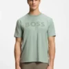 Tonal-logo T-shirt in stretch cotton