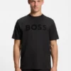 Tonal-logo T-shirt in stretch cotton