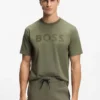 Tonal-logo T-shirt in stretch cotton