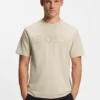 Tonal-logo T-shirt in stretch cotton