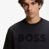 Tonal-logo T-shirt in stretch cotton