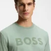 Tonal-logo T-shirt in stretch cotton