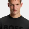 Tonal-logo T-shirt in stretch cotton