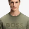 Tonal-logo T-shirt in stretch cotton