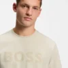 Tonal-logo T-shirt in stretch cotton