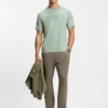 Tonal-logo T-shirt in stretch cotton
