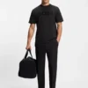 Tonal-logo T-shirt in stretch cotton