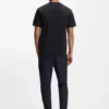 Tonal-logo T-shirt in stretch cotton