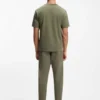 Tonal-logo T-shirt in stretch cotton