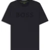 Tonal-logo T-shirt in stretch cotton