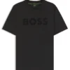 Tonal-logo T-shirt in stretch cotton