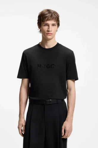 Tortoise-logo T-shirt in cotton jersey
