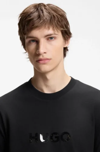 Tortoise-logo T-shirt in cotton jersey
