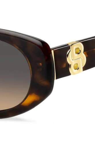 Tortoiseshell-acetate sunglasses with Double B monogram