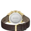 Tourmaster gold-tone watch with brown leather strap