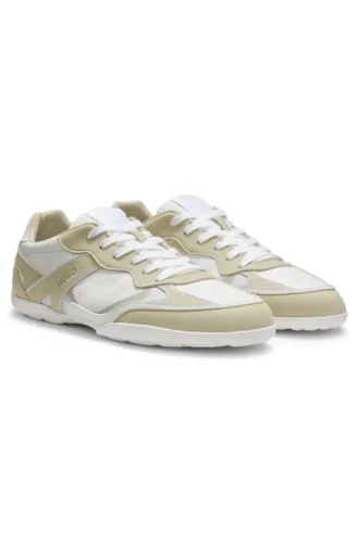 Trainers in mesh and faux suede