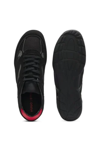 Trainers in mesh and faux suede