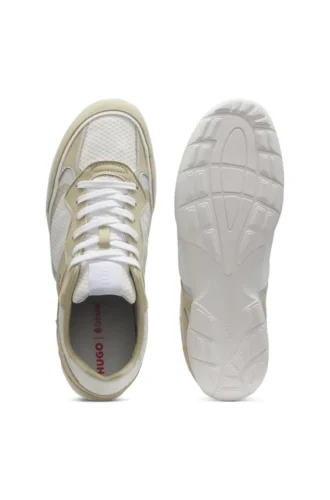 Trainers in mesh and faux suede