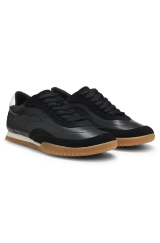 Trainers in suede and leather