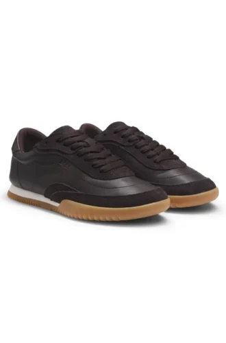 Trainers in suede and leather