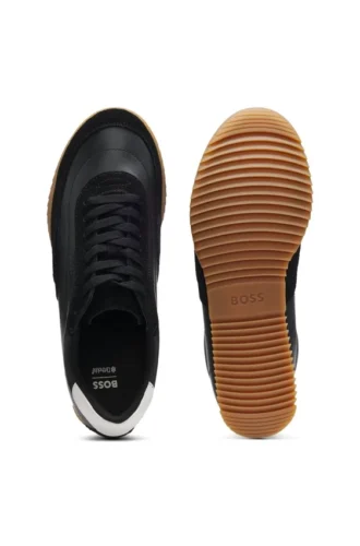 Trainers in suede and leather