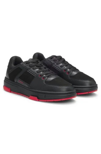 Trainers with mesh and faux leather