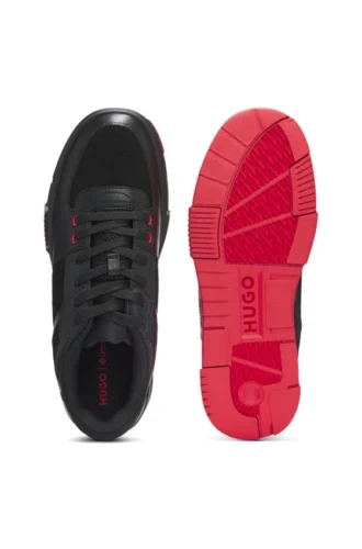 Trainers with mesh and faux leather