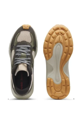 Trainers with mesh and faux leather