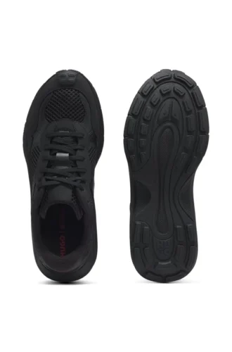 Trainers with mesh and faux leather