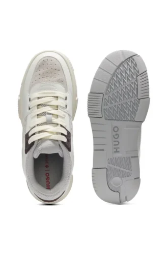 Trainers with mesh and faux leather