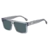 Transparent-blue sunglasses with logo plaque