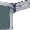 Transparent-blue sunglasses with logo plaque